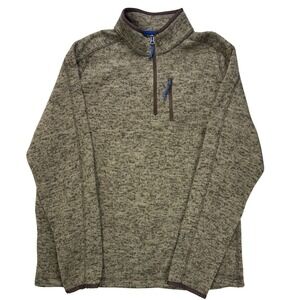 Ruff Hewn Adventure Tech 1/4 Zip Sweater Pullover Brown Outdoors Mens Large